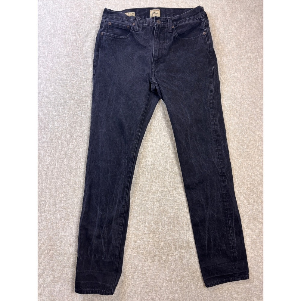 J.Crew 770 Straight Fit Jeans Mens 30x34 Black Every Stitch Considered Cotton